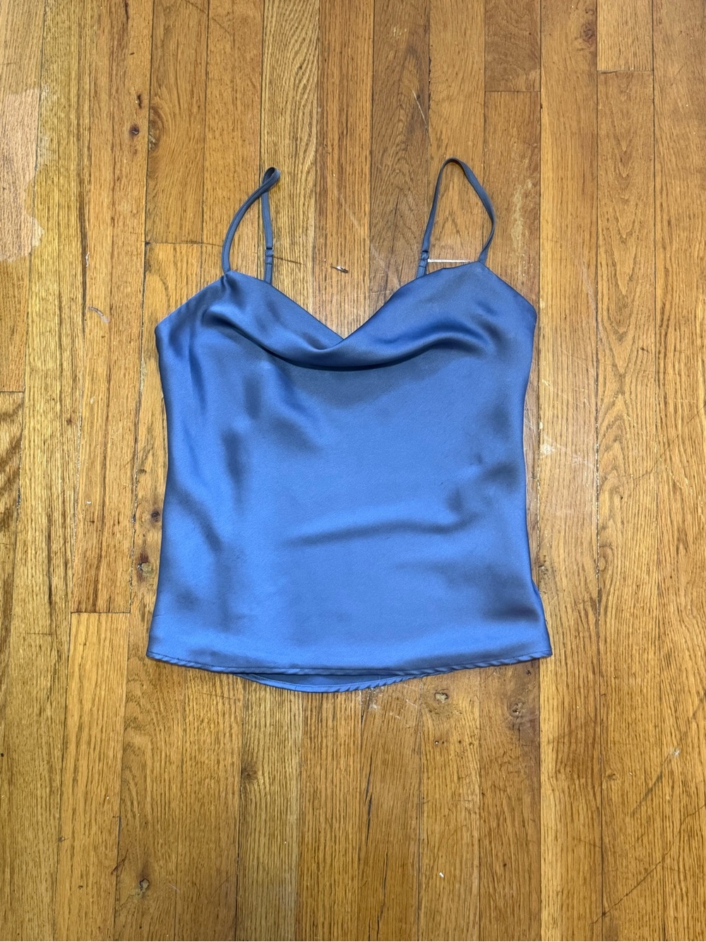 Abercrombie & Fitch Satin Cowl Neck Camisole - Slate Blue